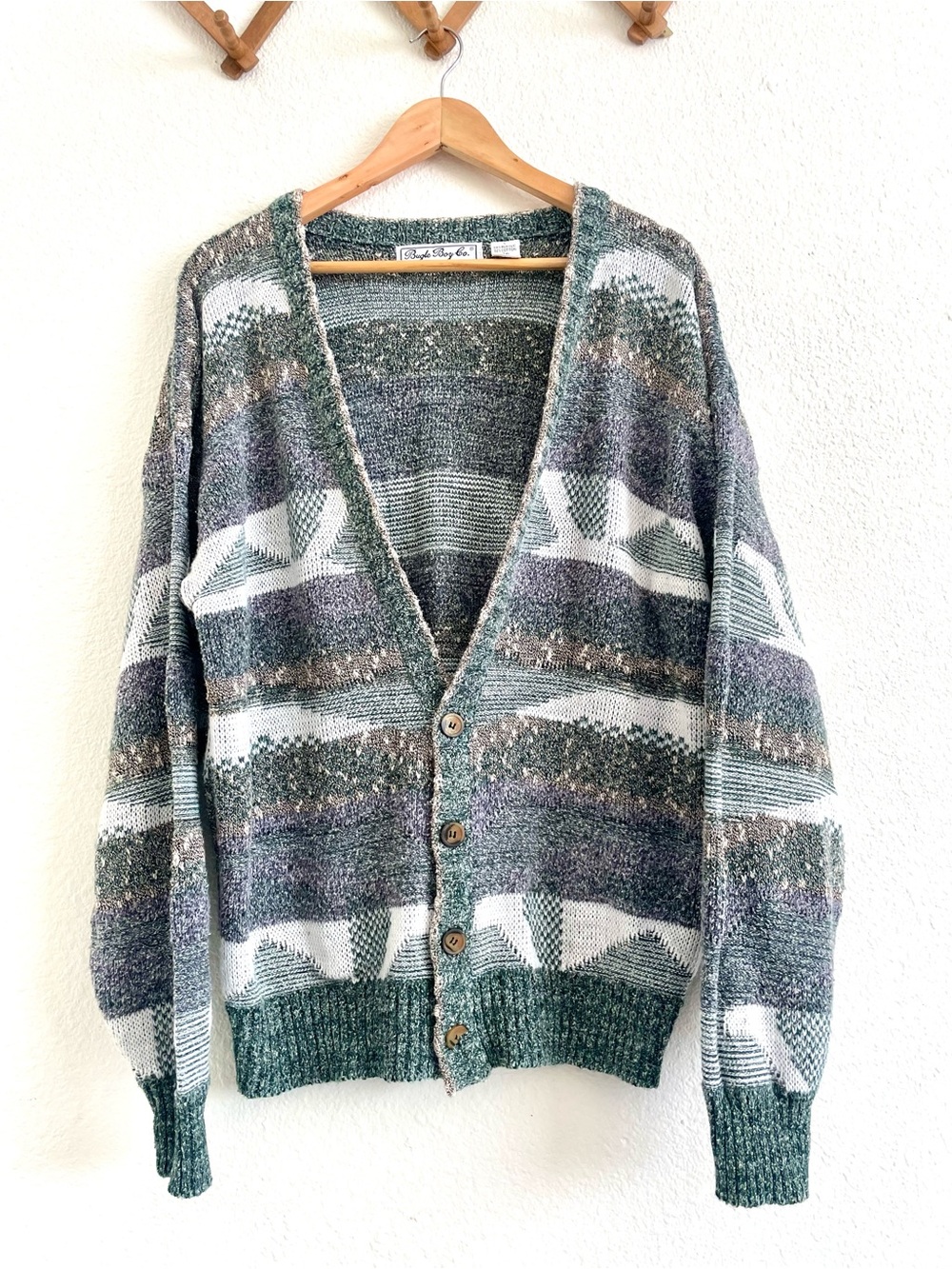 Vintage Cotton Blend Cardigan Sweater